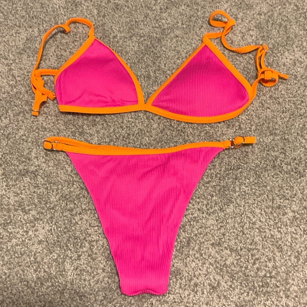 Pink and Orange Bikini Set
